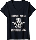 Womens I Love One Woman Several Guns T Shirt Husband Wife 2A
