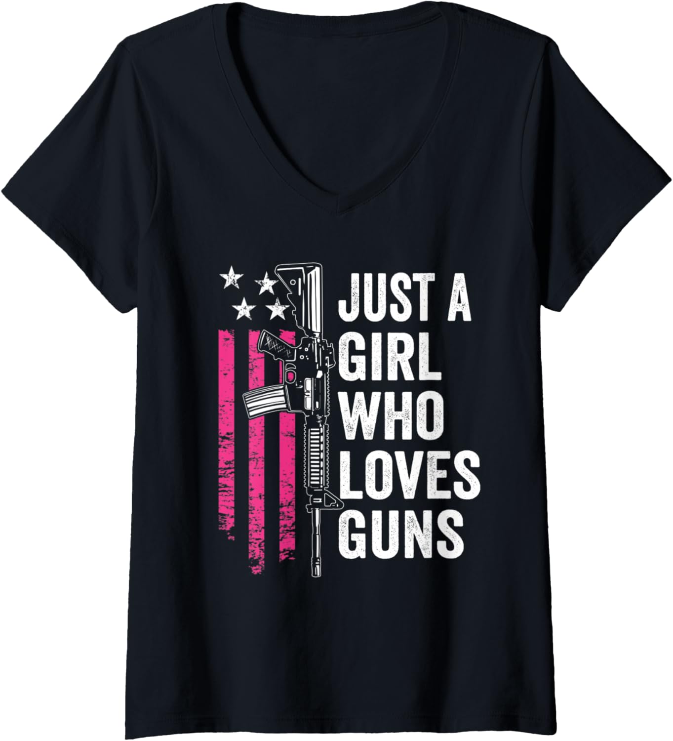 Womens Just A Girl Who Loves Guns Funny Womens Gun Owner Pink