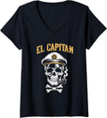 Womens El Capitan Captain Skull Hat Pipe Boat
