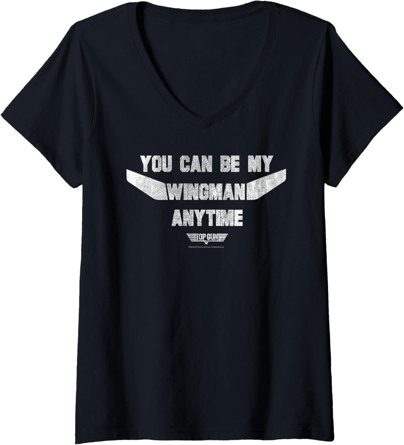 Womens Top Gun You Can Be My Wingman Anytime Text Action Movie