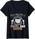Womens Real Men Smells Like Diesel Coffee Gas