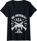Womens 2Nd Amendment Funny American Men Women Usa Gun Control V Neck