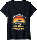 Womens Vintage Pontoon Boat Grandpa Dad Boating Lake