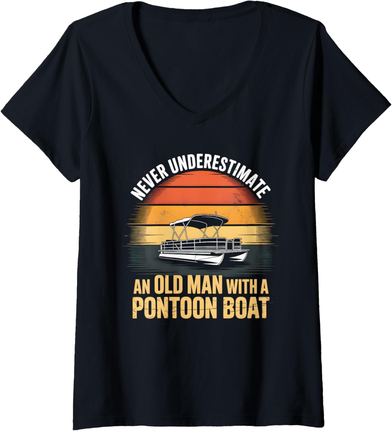 Womens Vintage Pontoon Boat Grandpa Dad Boating Lake