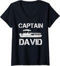 Womens Captain David Pontoon Captain Funny Personalized Name