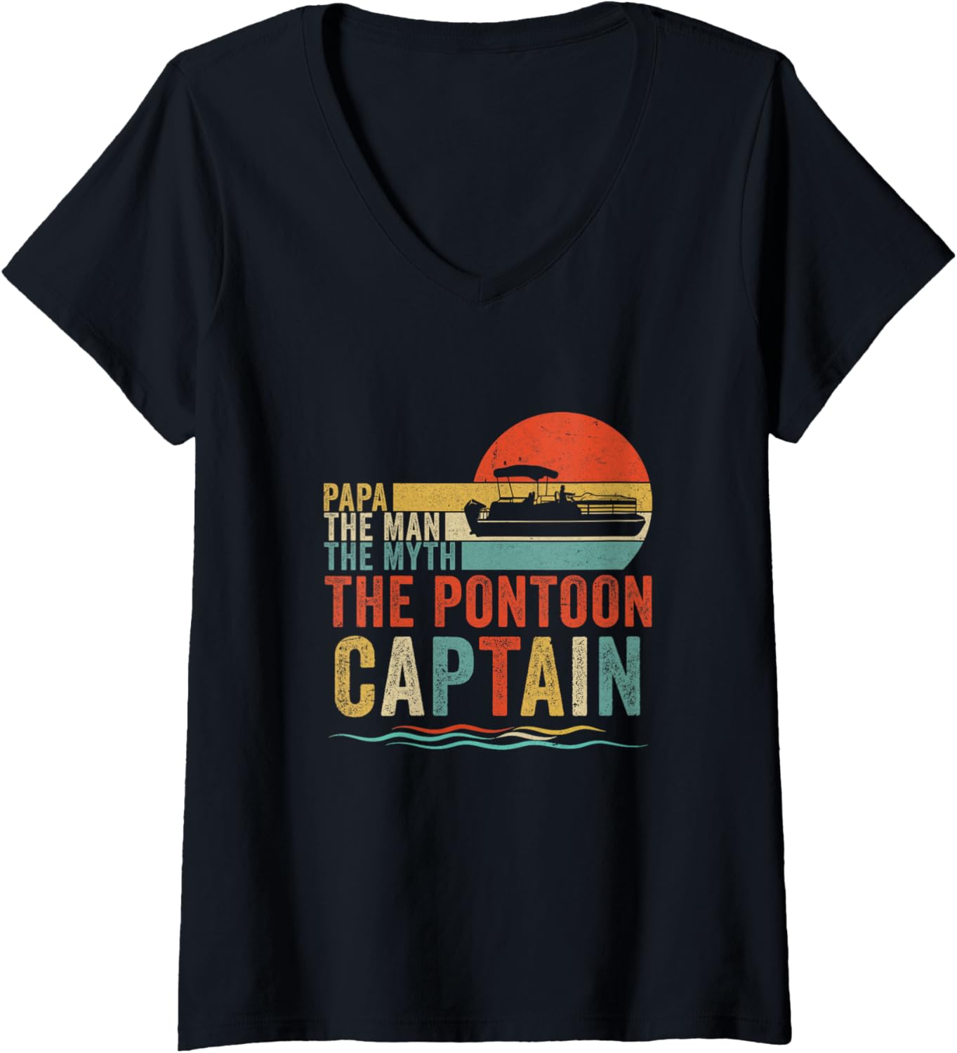 Womens Funny Boat Boating Papa Man Myth Pontoon