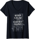 Womens Keep Calm Carry Guns Funny American Pro Gun Usa Flag V