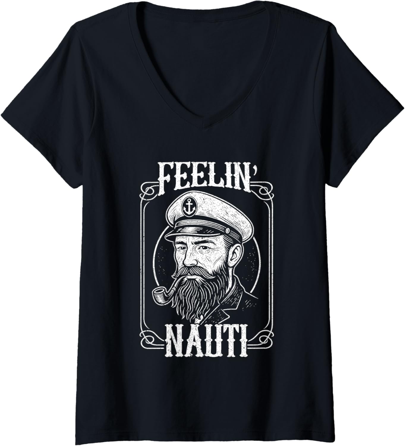Womens Funny Feelin Nauti Motor Boat Captain Pontooning