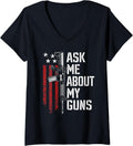 Womens Ask Me About My Guns Gun Lover Joke Funny Gun Owner