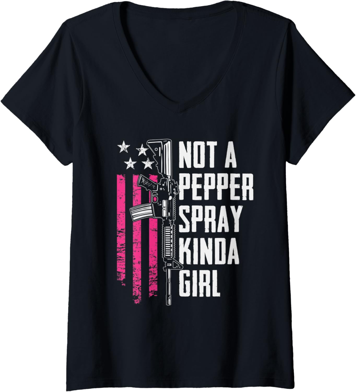 Womens Not A Pepper Spray Kinda Girl Women Usa 2Nd Amendment Gun