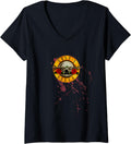 Womens Guns N Roses Official Splatter Bullet V Neck