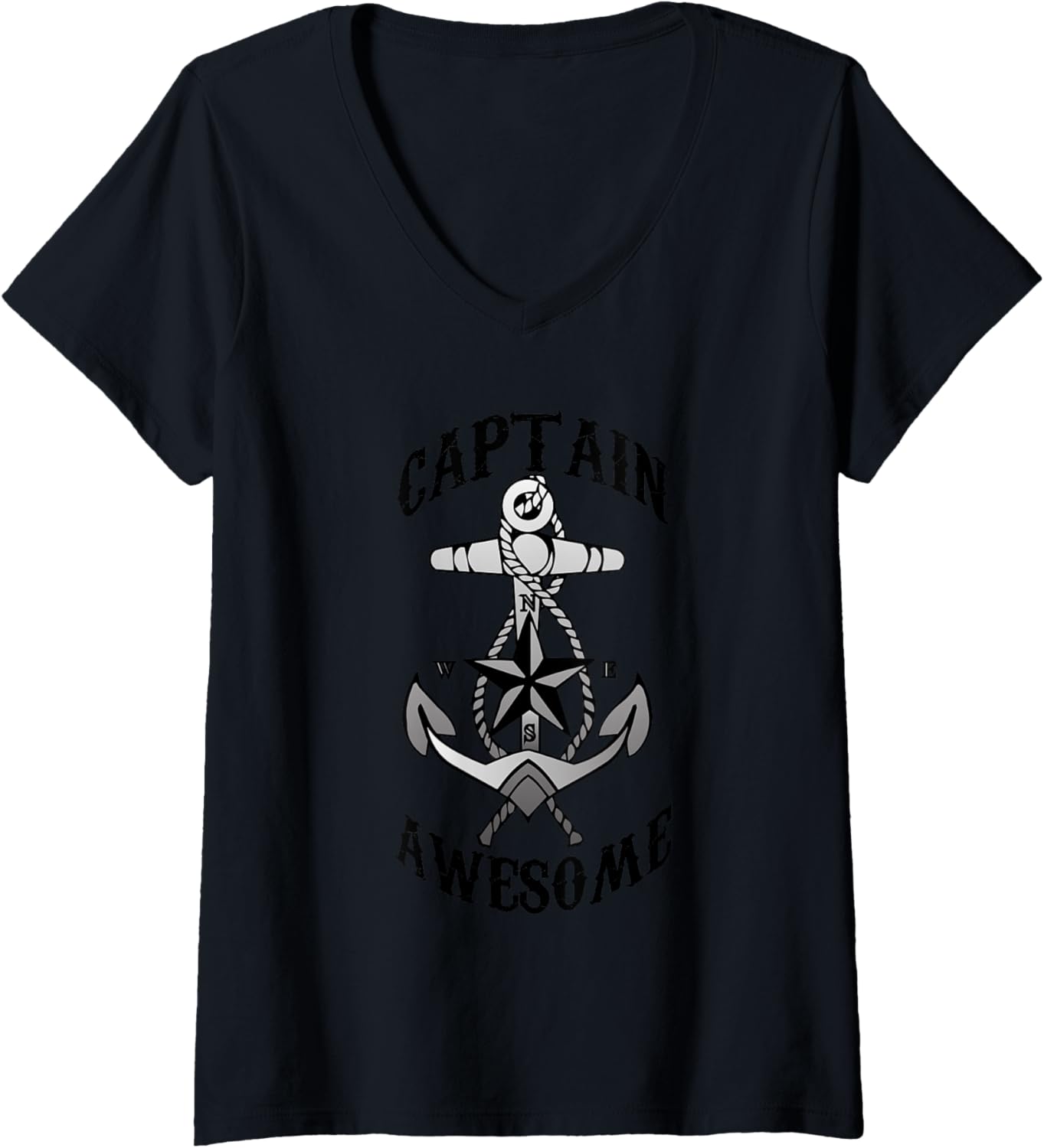Womens Captain Awesome Sailing Anchor Navigate Travel Boat
