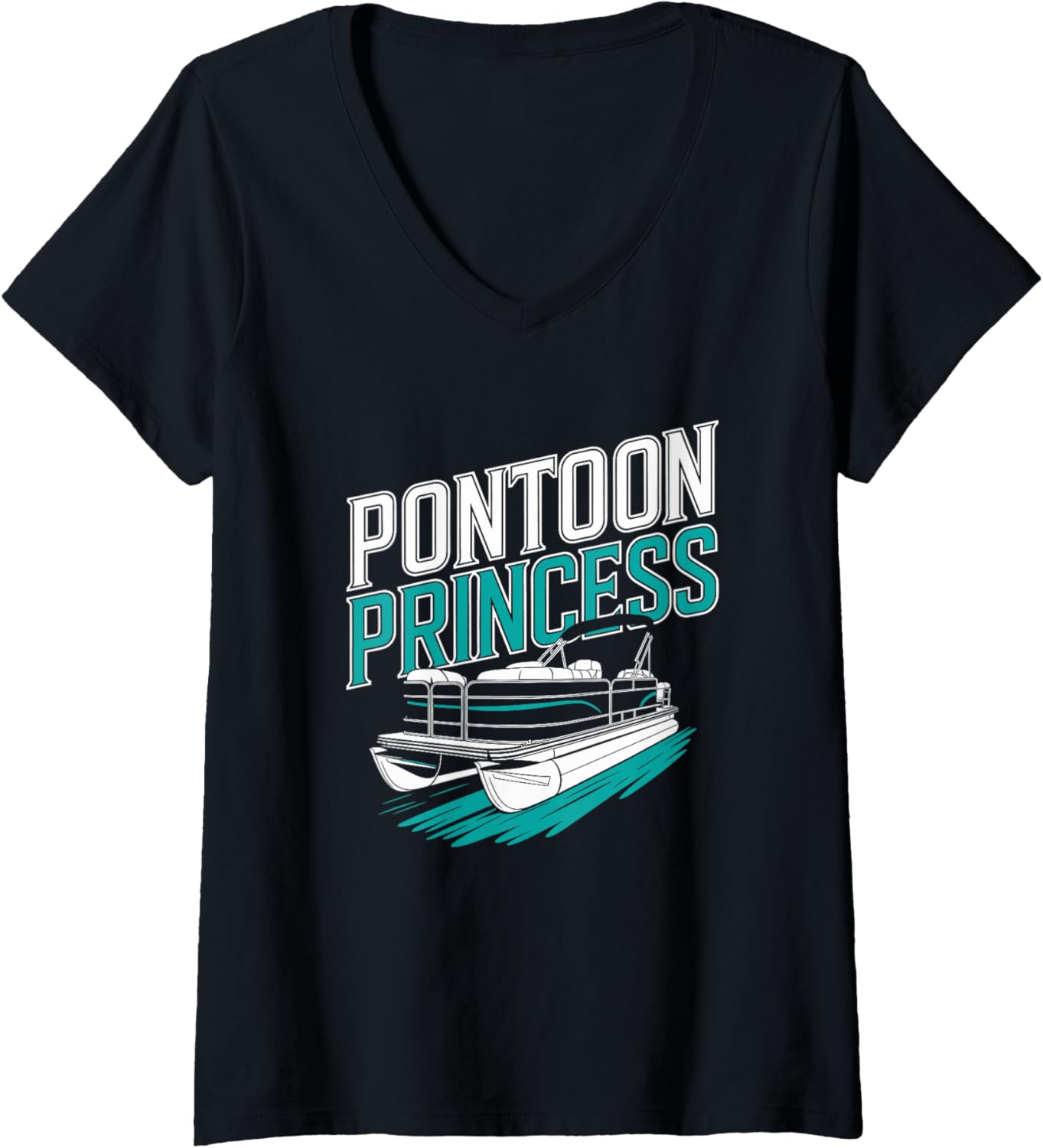 Womens Pontoon Princess Boat Pantooning Captain Lover V