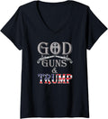 Womens God Guns Trump 2020 Presidential Swag V Neck