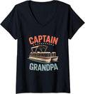 Womens Grandpa Pontoon Boat Captain Vintage Nautical Boating