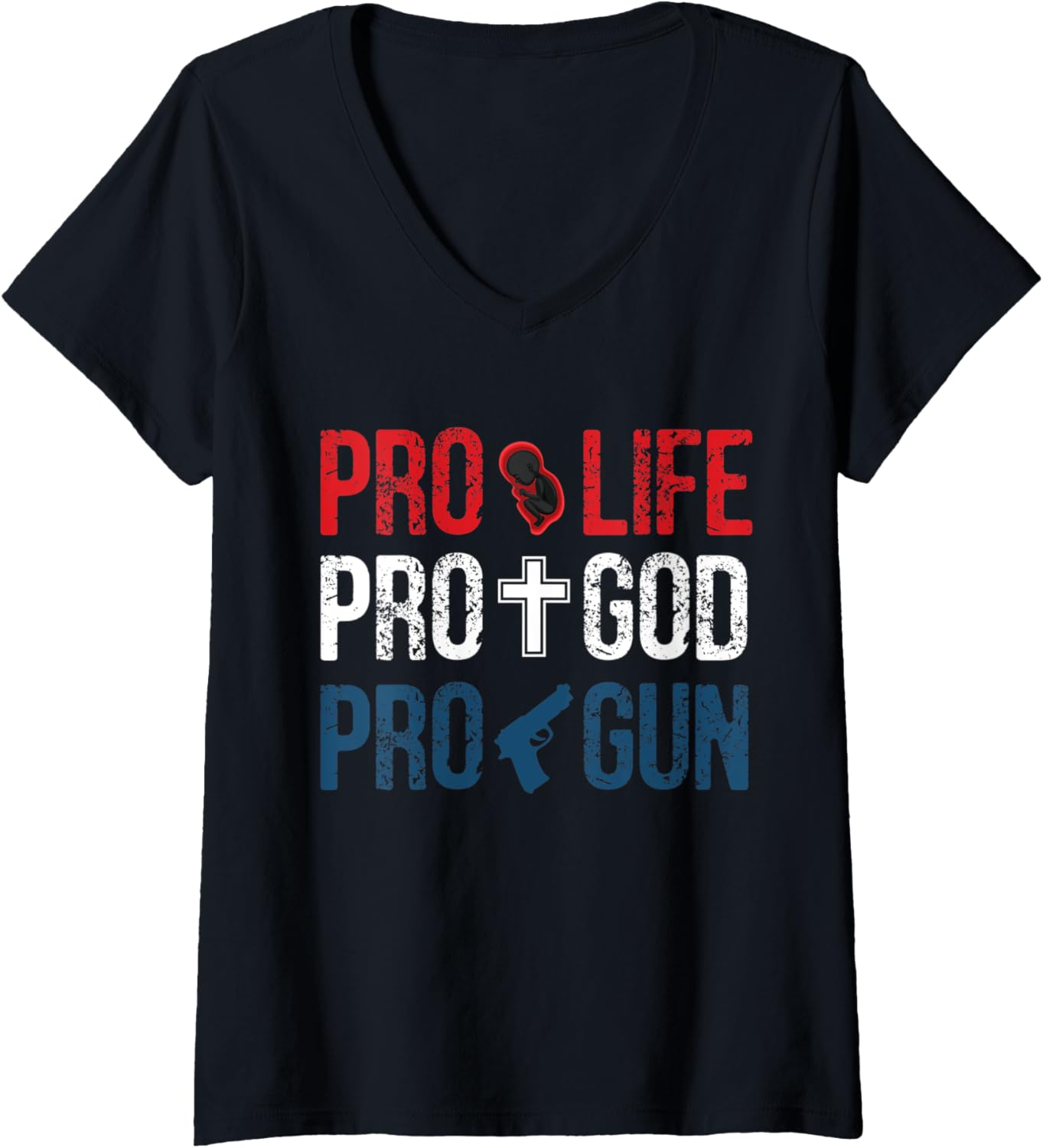 Womens Pro Life Pro God Pro Gun Patriotic American Gun Owner V