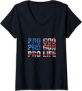 Womens Pro God Pro Gun Pro Life V Neck