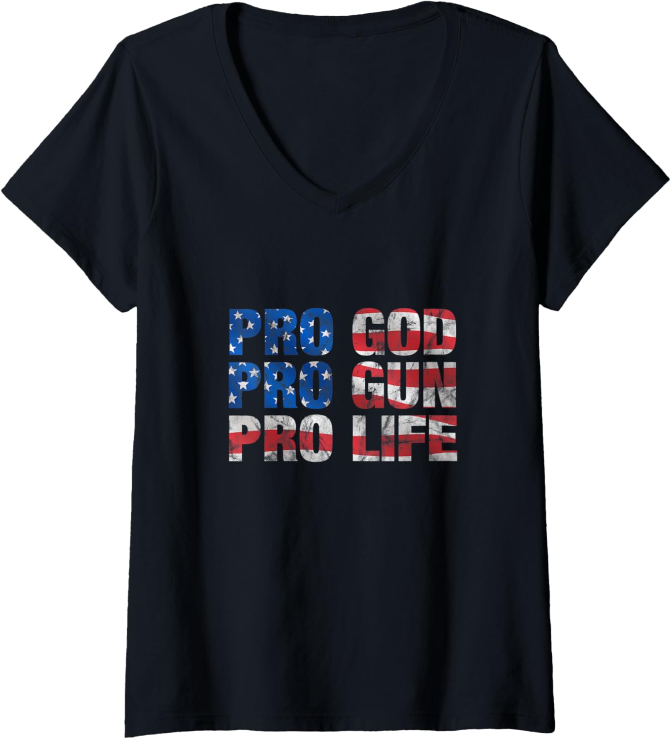 Womens Pro God Pro Gun Pro Life V Neck