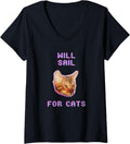 Womens Will Sailing Cats Funny Nautical Boat Adventure