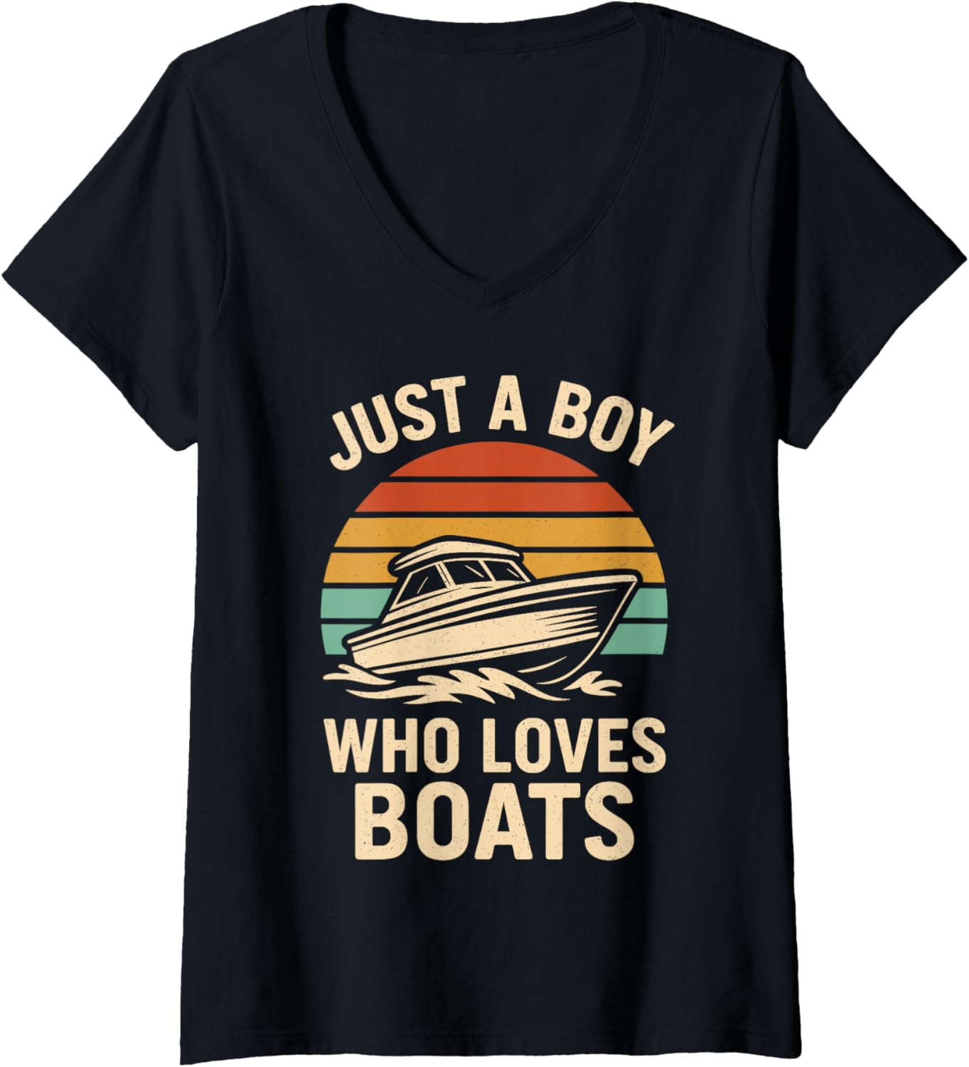 Womens Just A Boy Who Loves Boats Retro
