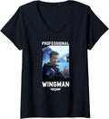 Womens Top Gun Professional Wingman Goose Photo Action Movie V Neck