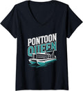 Womens Pontoon Queen Boat Pantooning Captain V Neck