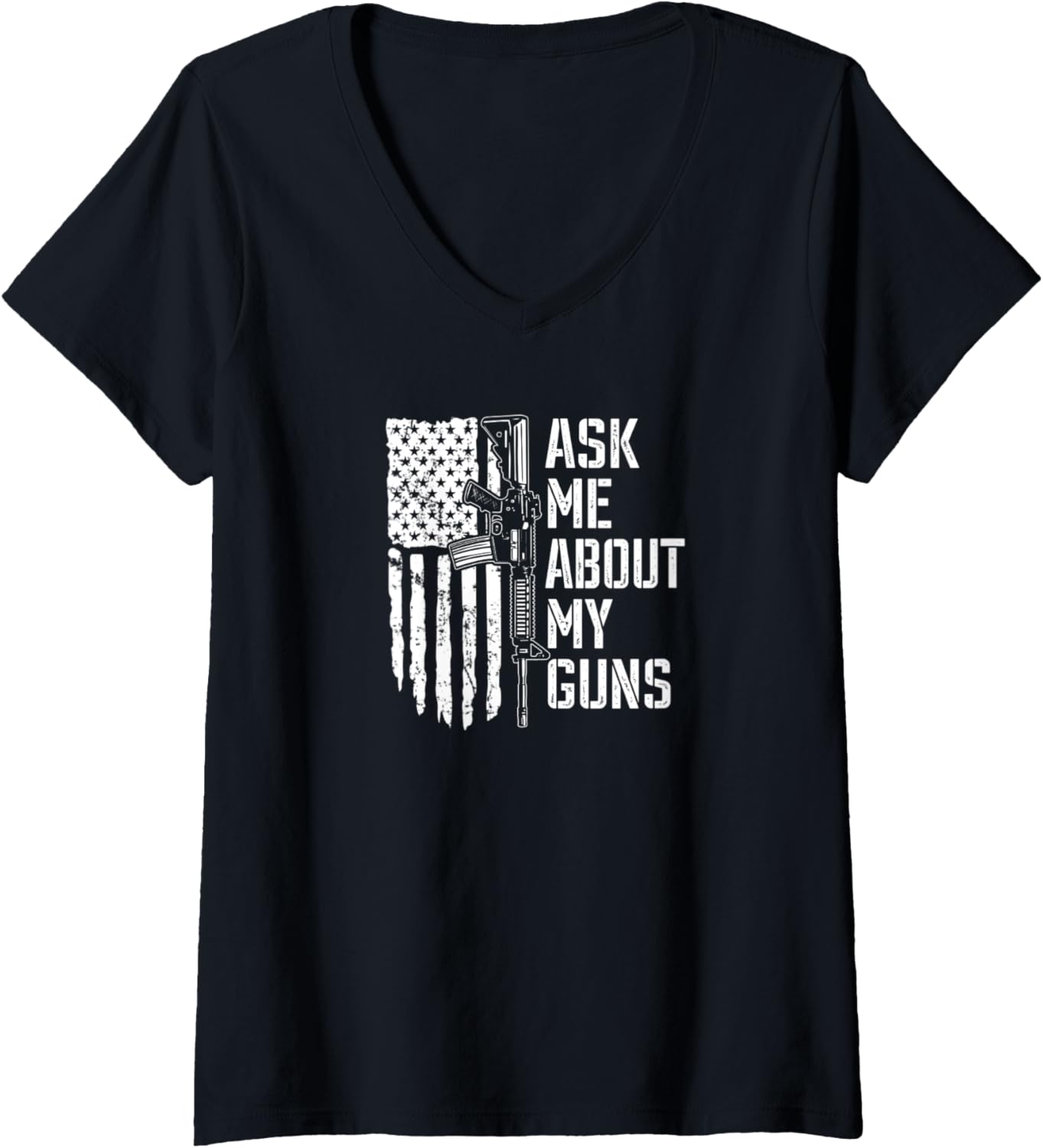 Womens Ask Me About My Guns Usa Flag Gun Owner Joke Funny