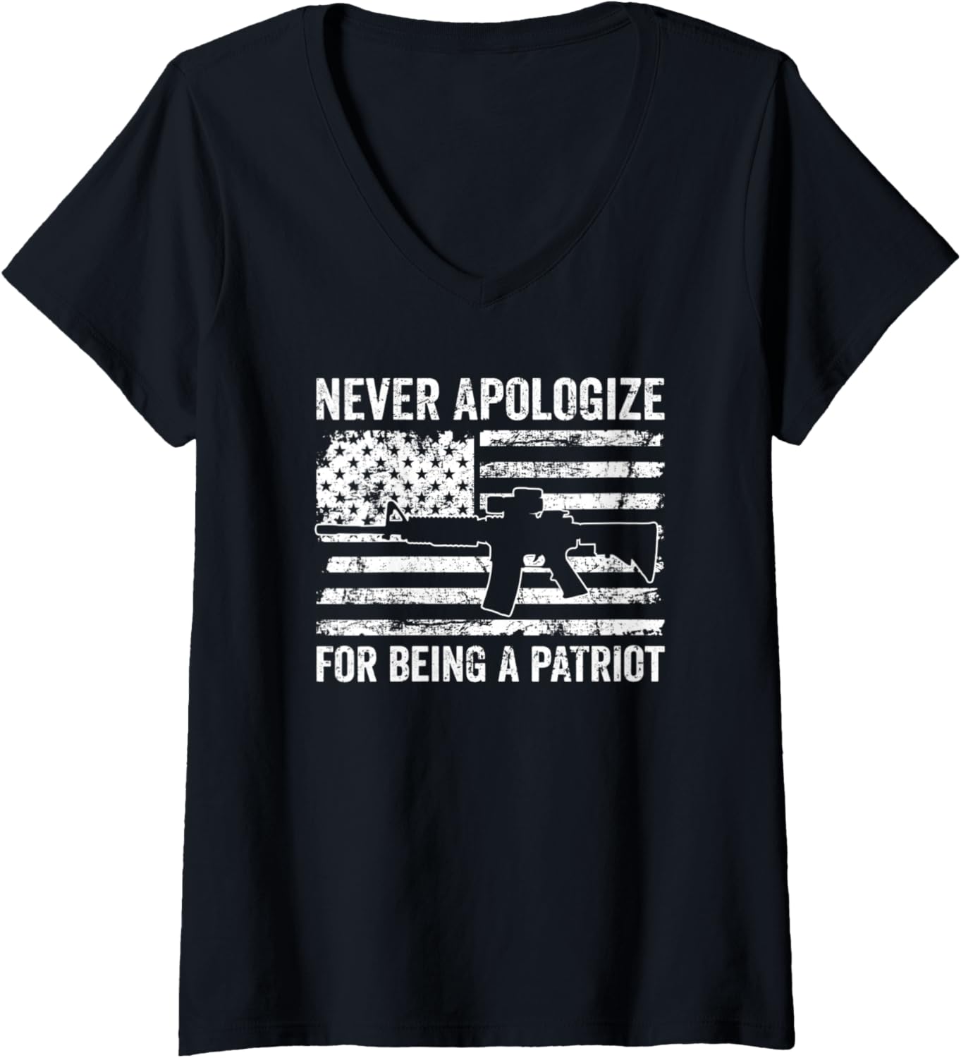 Womens Never Apologize Being A Patriot Gun Rights Patriotic V Neck