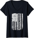 Womens Guns Freedom American Flag Patriotic Pro God Guns V Neck