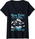 Womens Gun Lake Is Calling I Must Go Gun Lake V Neck