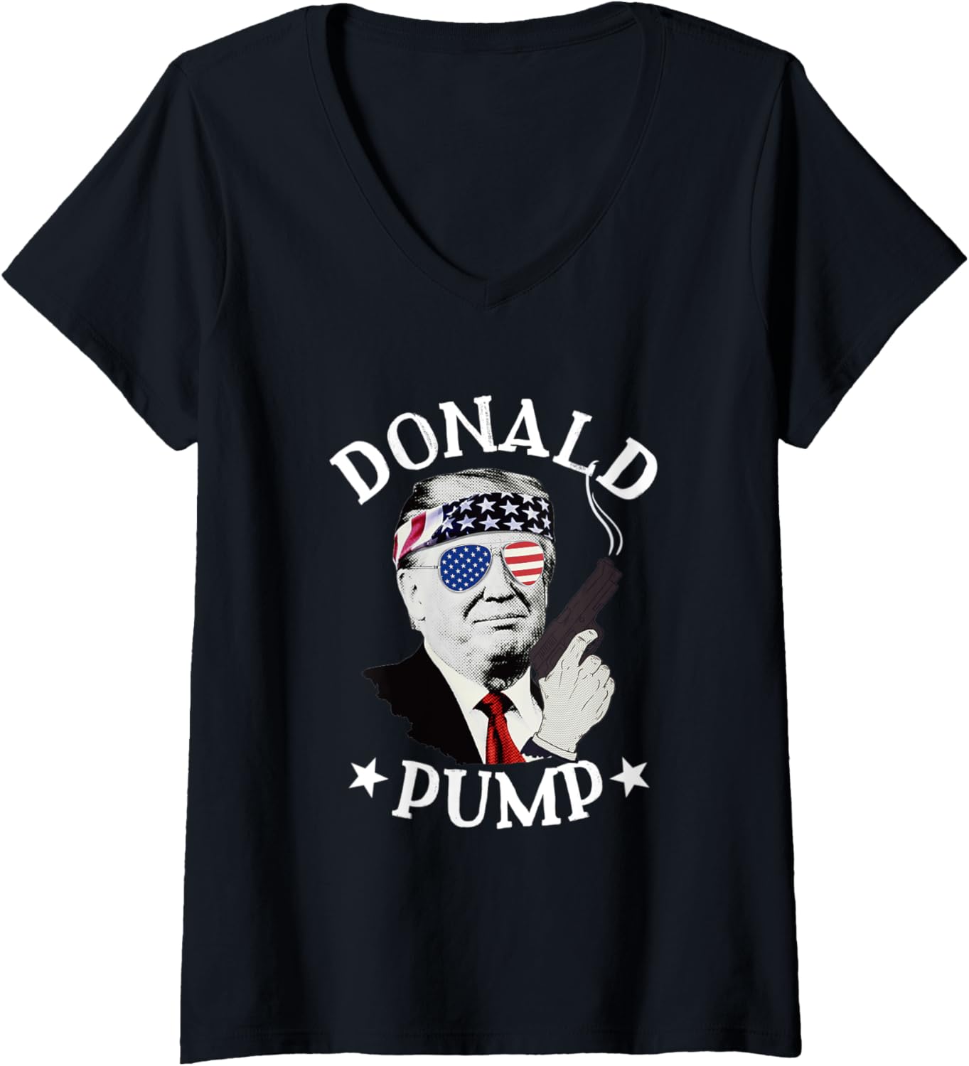 Womens Donald Pump Donald Trump Supporter Patriot Gun Lover V Neck