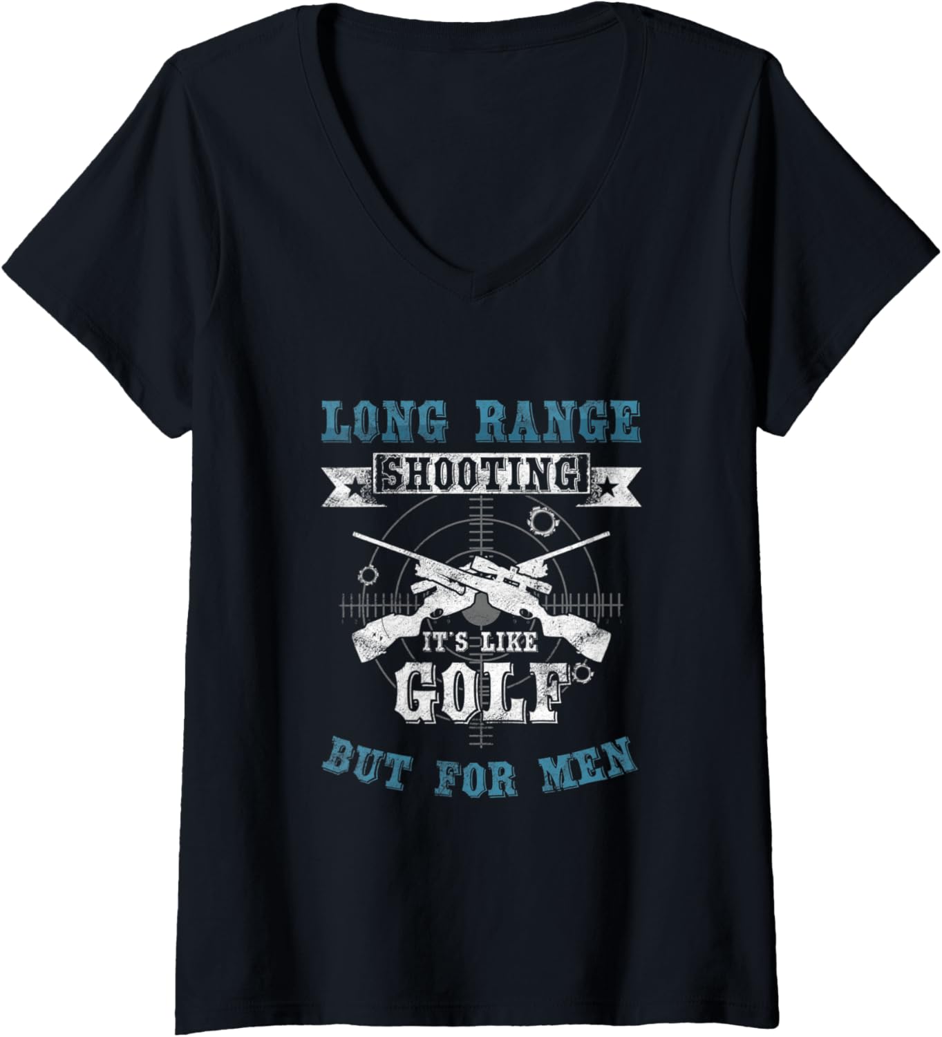 Womens Long Range Shooting Like Golf Men Gun T Shirt V Neck