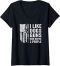 Womens I Like Guns Dogs Maybe 3 People Funny Dog Gun Joke