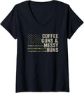 Womens Coffee Guns Messy Buns Camo Usa Flag Womens Gun Owner V