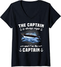 Womens Captain Is Always Right Motor Boat Captain