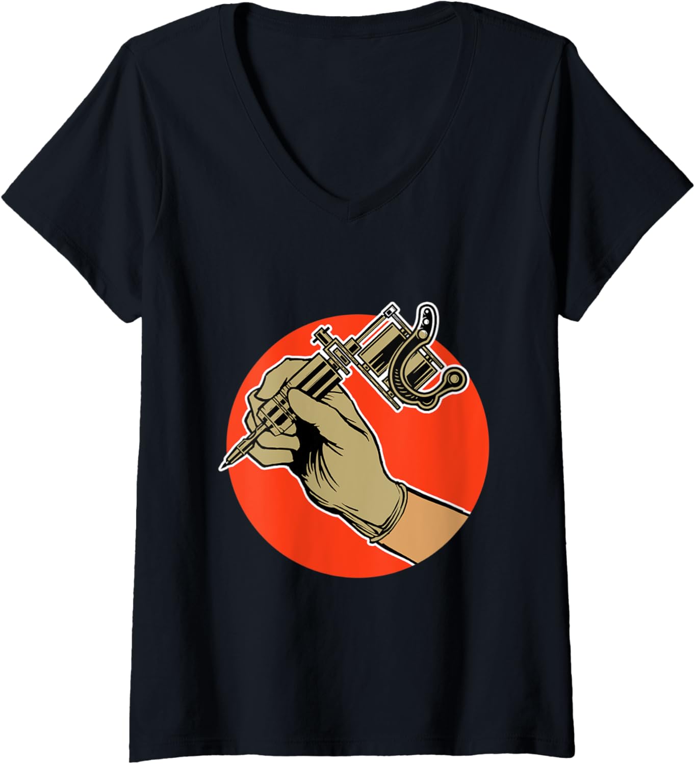 Womens Tat Gun Tool Design Jersey V Neck