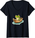 Womens Cool Frog Outfit Boat Adventures Lovers V