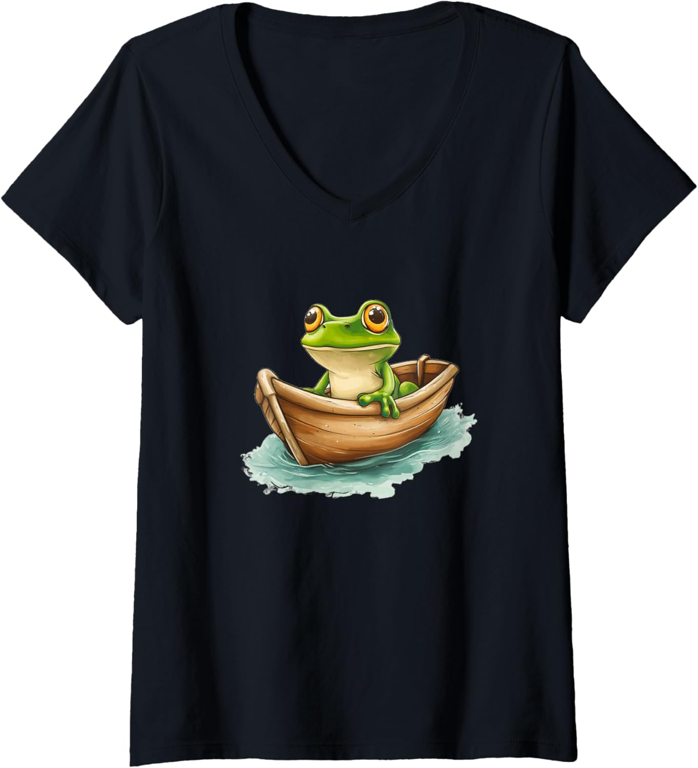 Womens Cool Frog Outfit Boat Adventures Lovers V
