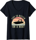 Womens Vintage Life Is Better On A Boat