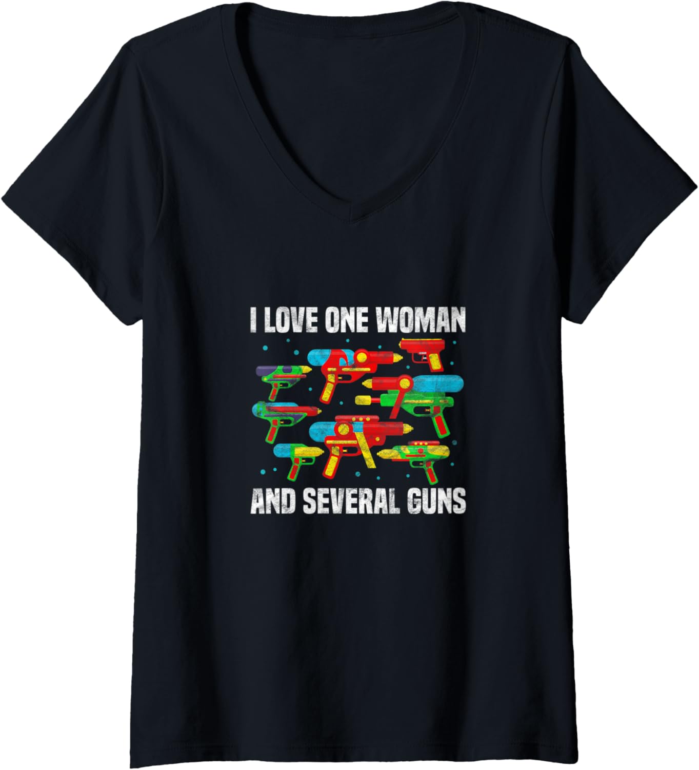 Womens I Love One Woman Several Guns Squirt Gun Funny Water Toy