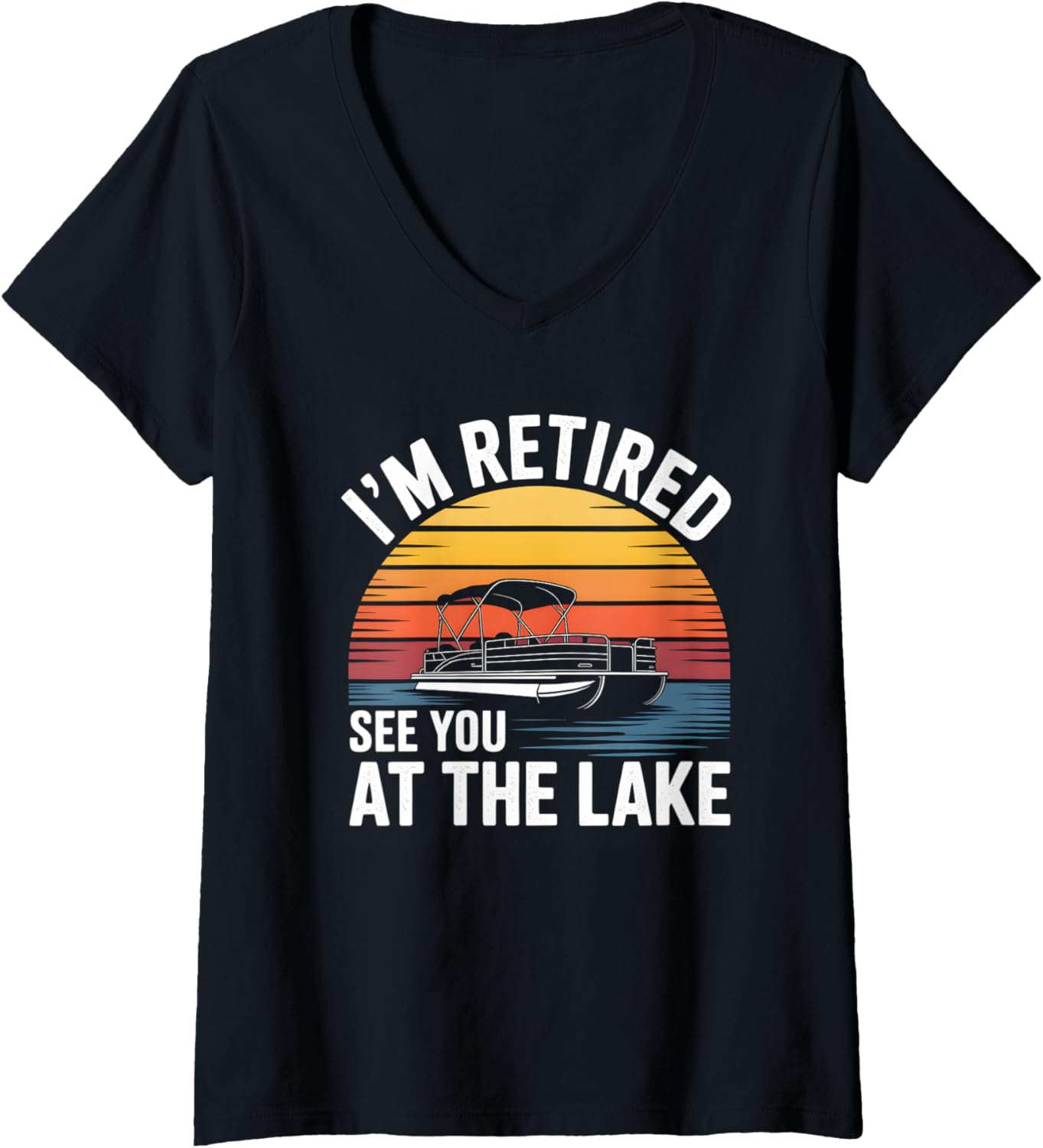 Womens Vintage Retirement Pontoon Boat Captain Lake Life