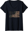 Womens God Guns Whiskey Freedom Camouflage Pro Gun Vintage Usa Flag V