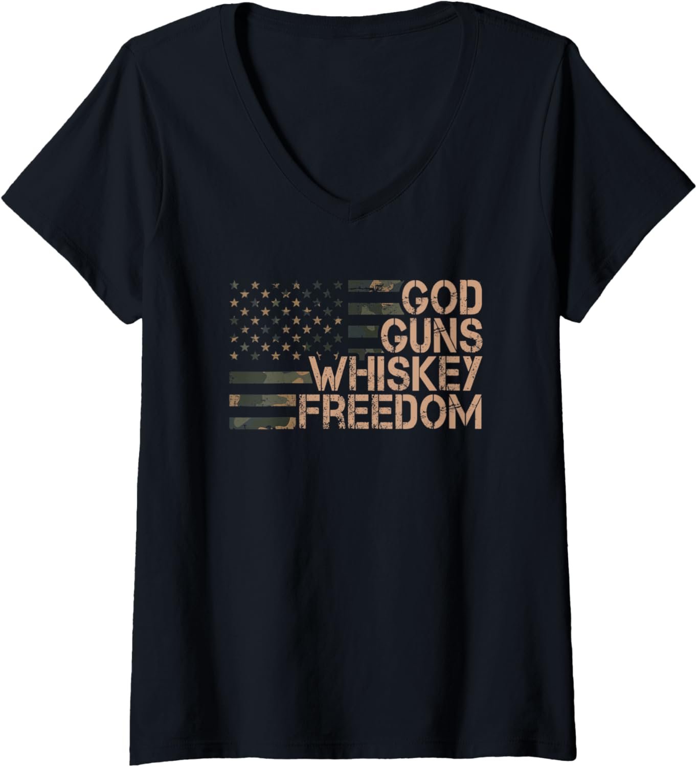 Womens God Guns Whiskey Freedom Camouflage Pro Gun Vintage Usa Flag V