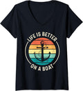 Womens Funny Sailing Boating Sailor Boat Life Is