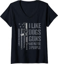 Womens I Like Guns Dogs Maybe 3 People Funny Dog Lover Gun