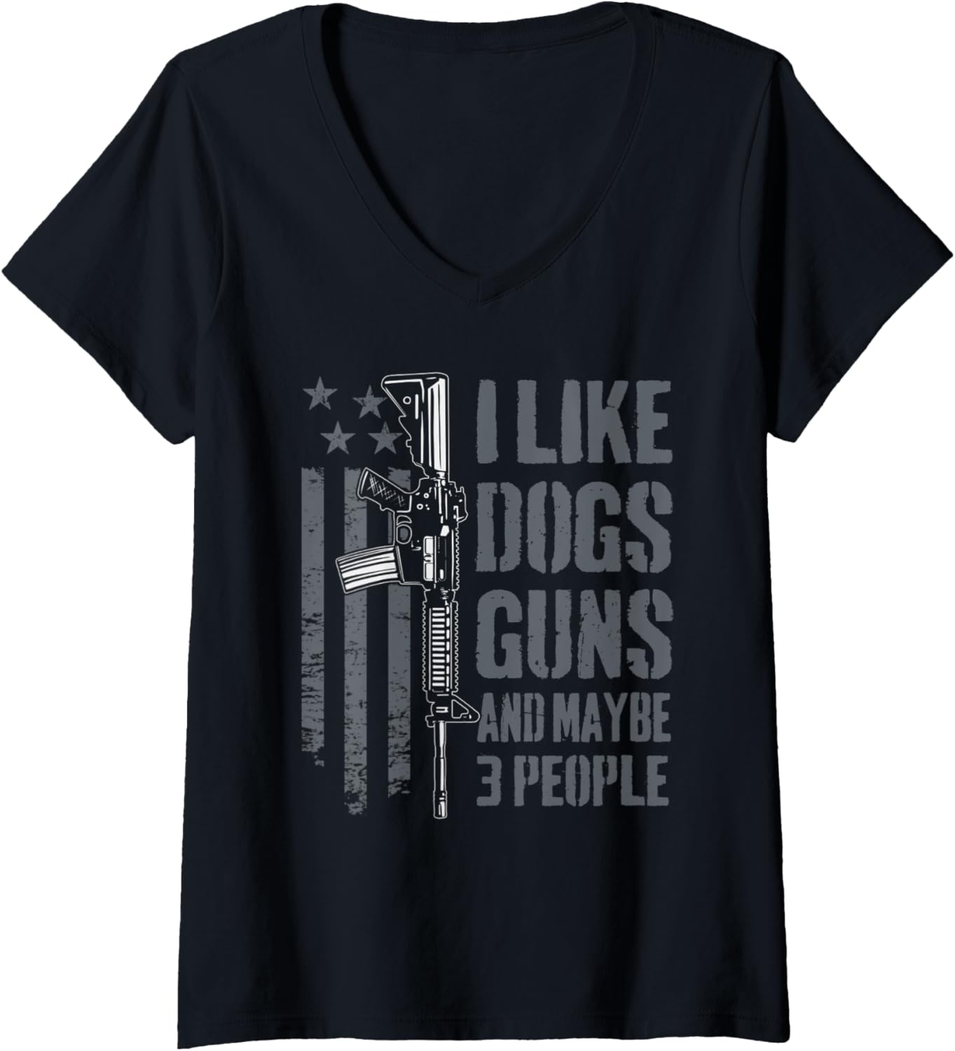Womens I Like Guns Dogs Maybe 3 People Funny Dog Lover Gun