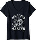 Womens Boat Salesman Funny Boat Sales V Neck