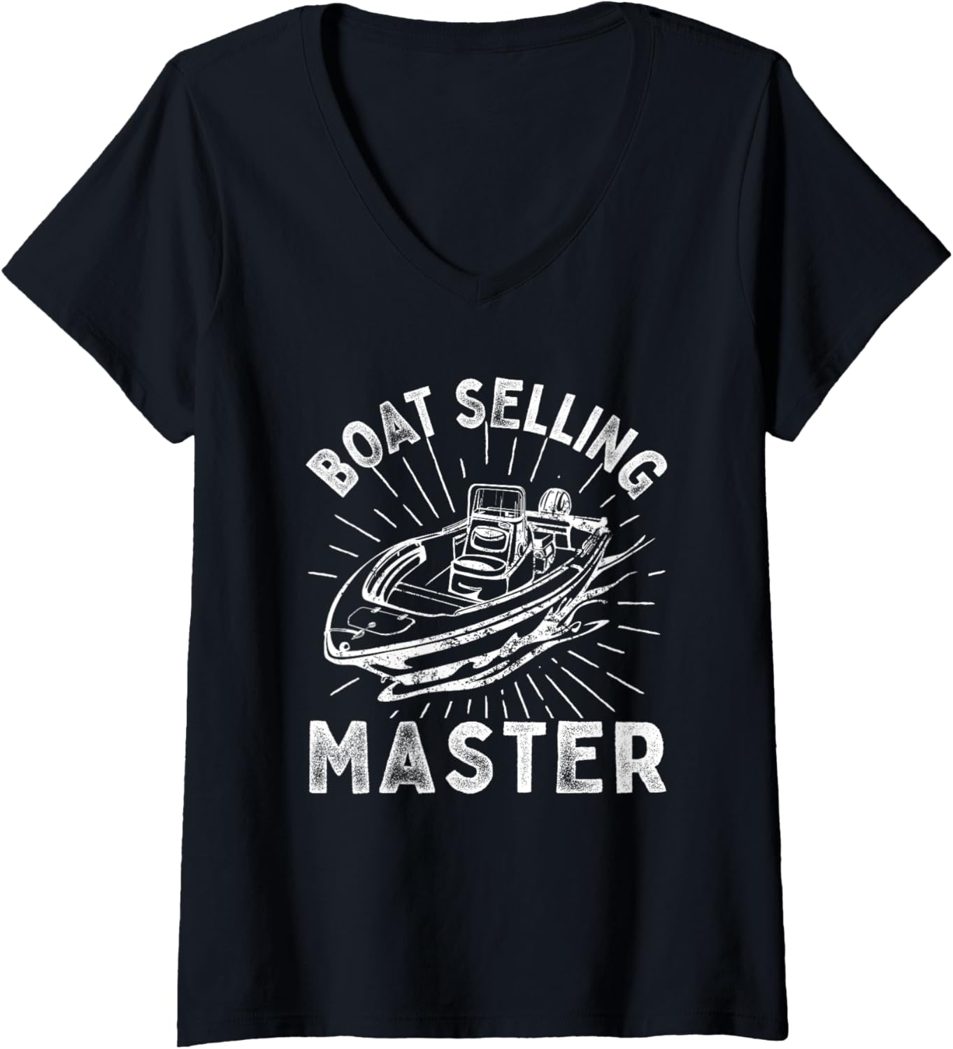 Womens Boat Salesman Funny Boat Sales V Neck