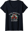 Womens Gunpowder Lead Gunpowder Day Shooting Art V Neck