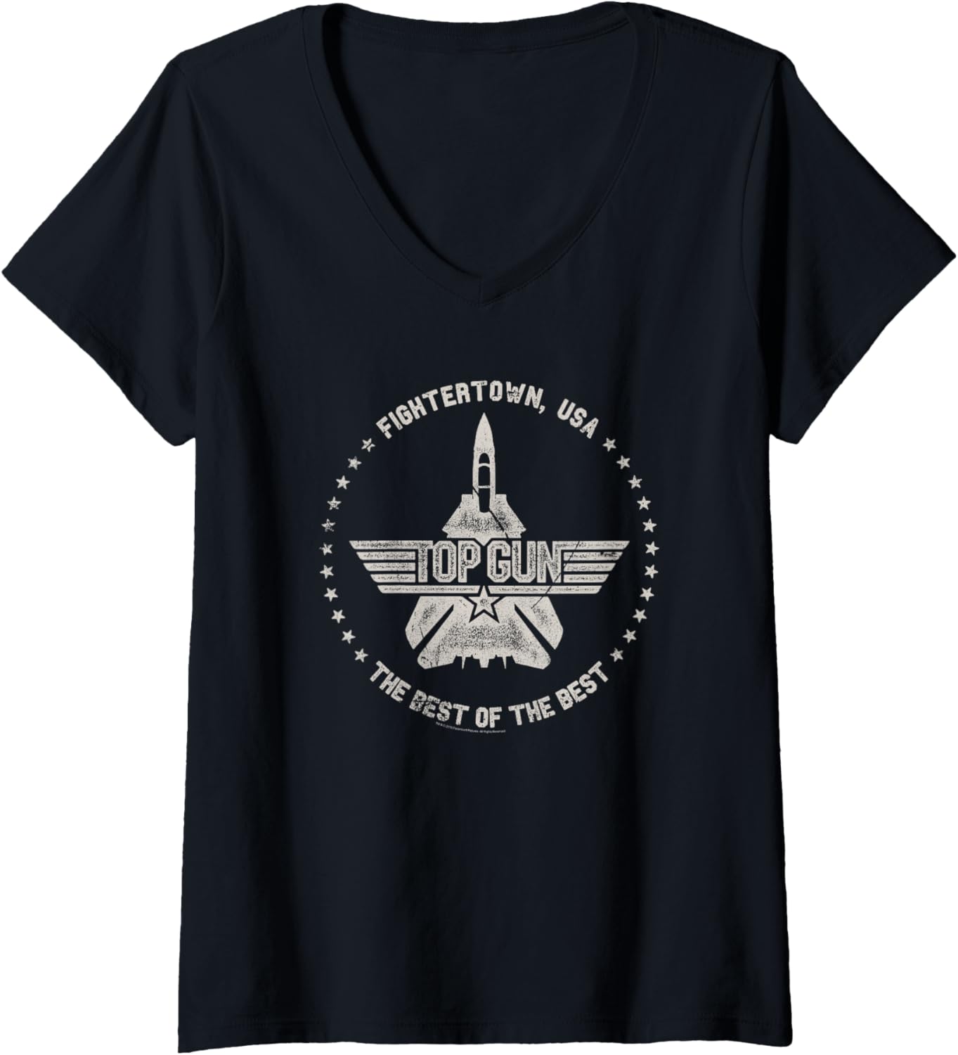 Womens Ripple Junction X Top Gun Fightertown Usa Circle V Neck